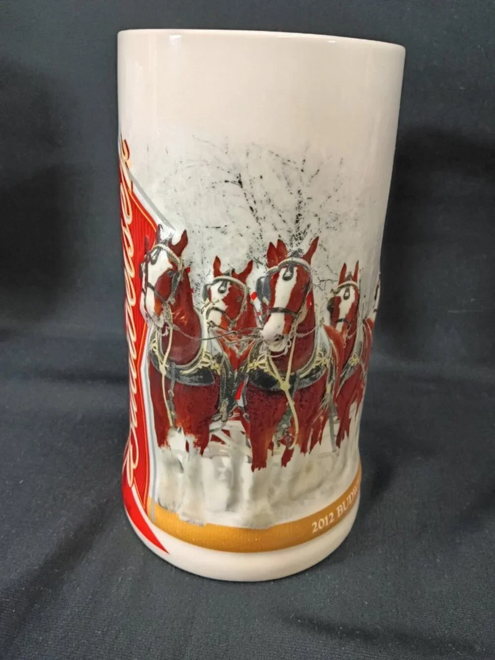 2012 Budweiser Winter Wonderland Clydesdale Holiday Stein Box COA